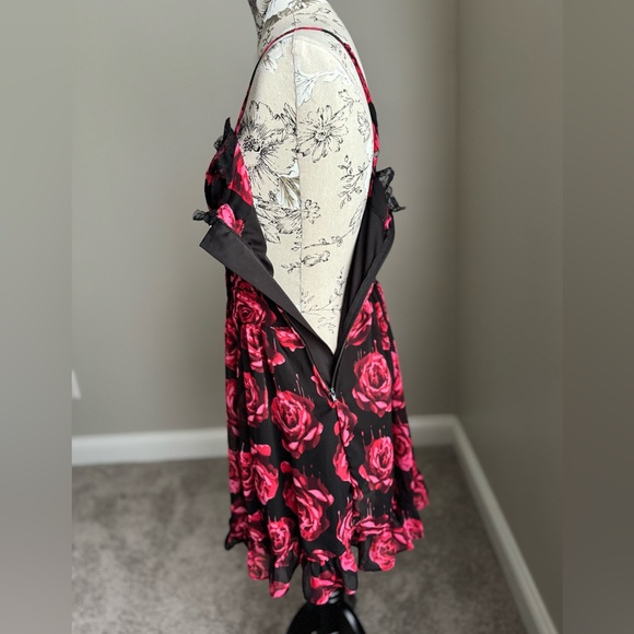 Royal Bones Gothic Emo Bleeding Roses Mini Dress - Picture 8 of 11